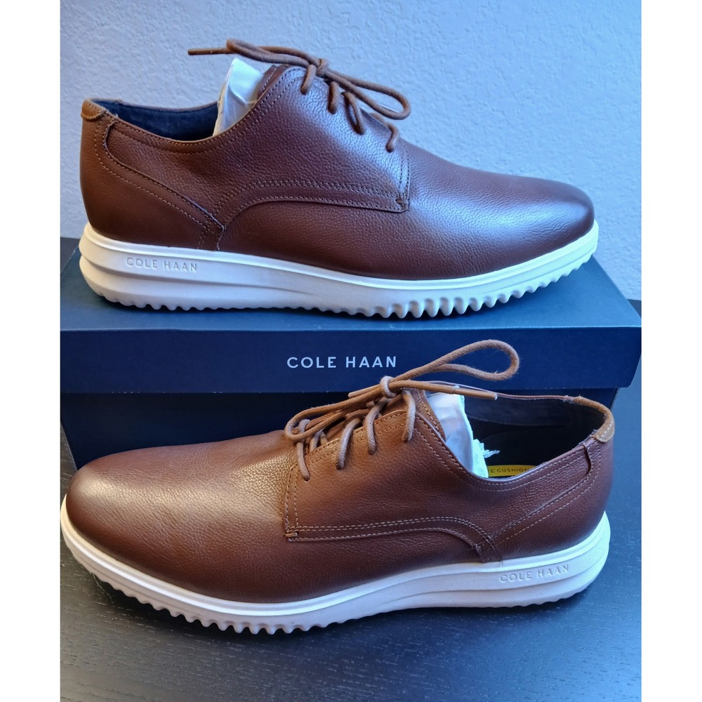 Cole Haan Mens Grand+ Plain Toe Oxford British Tan Leather Shoes C36935 Size 13W